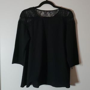 Black embroidered top